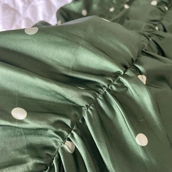 For love & Lemons green Davies polka dot ruched mini dress - Picture 10 of 15